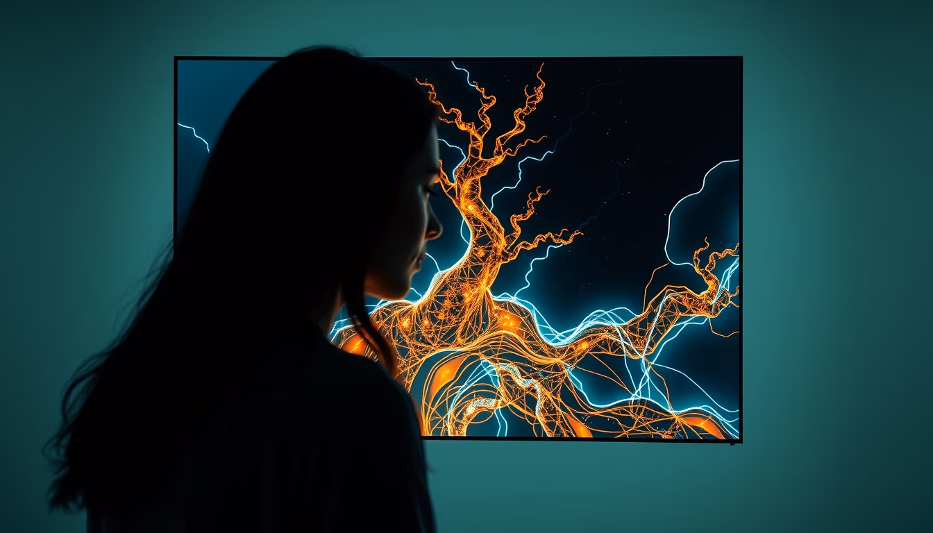 NFT art on transparent OLED screen in editorial style