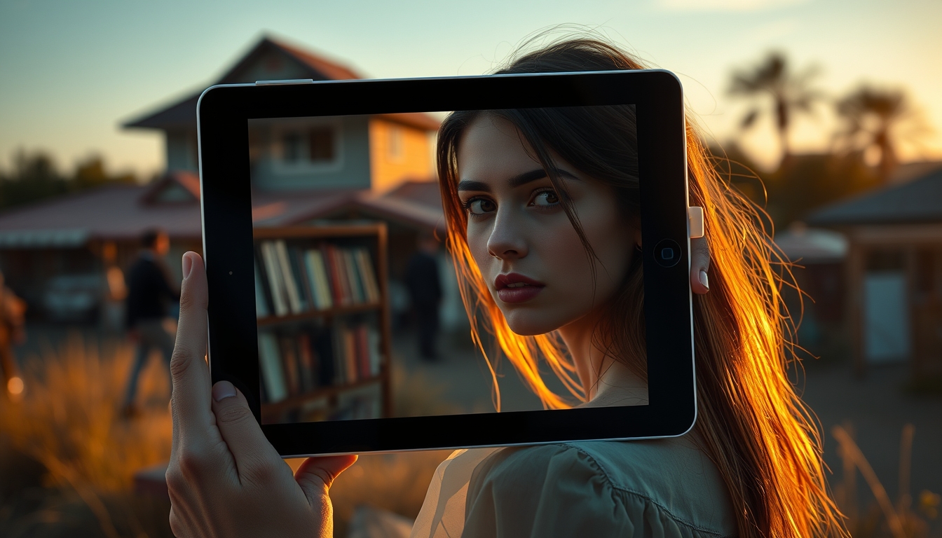 Marketplace de NFT galeria de arte digital em tablet em estilo editorial