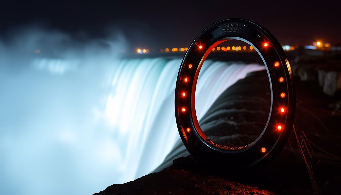 niagara falls horseshoe in editorial style
