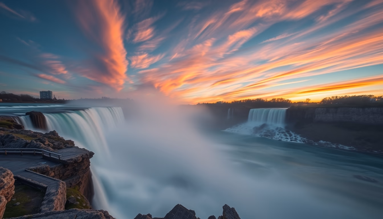 Niagara falls horseshoe em estilo editorial