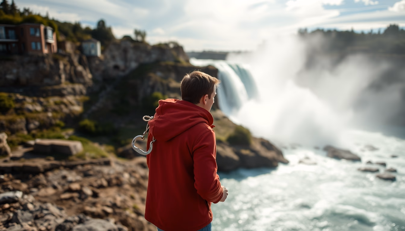 niagara falls horseshoe in editorial style