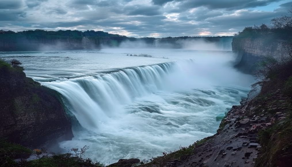 niagara falls long exposure in editorial style