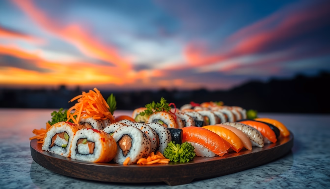nigiri assortment platter in editorial style