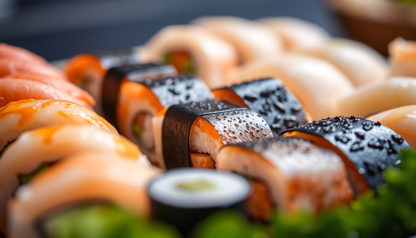 nigiri assortment platter in editorial style