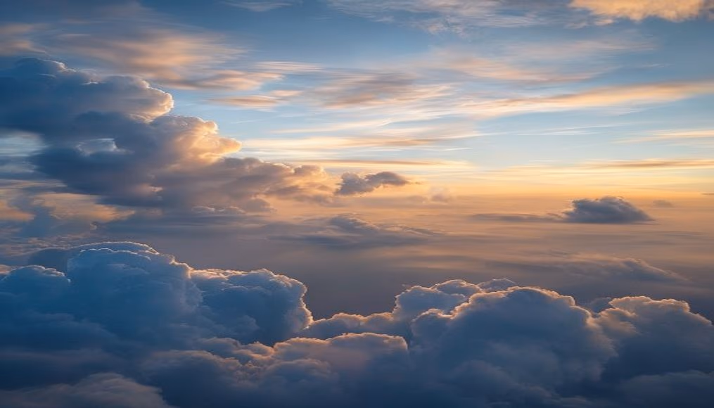 noctilucent clouds blue in editorial style