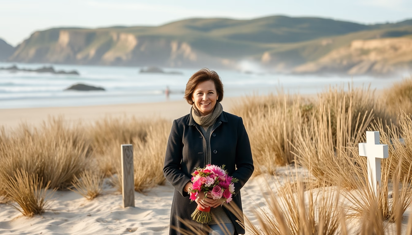 normandy beach memorial in editorial style