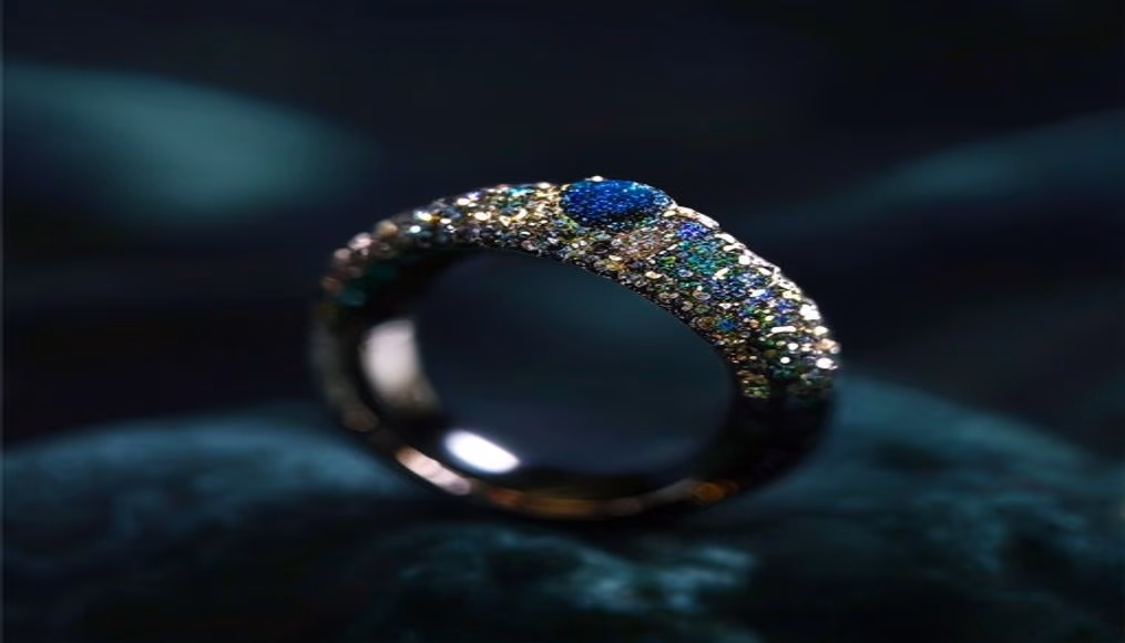 Novo ring tiffany pavé em fotografia editorial de luxo