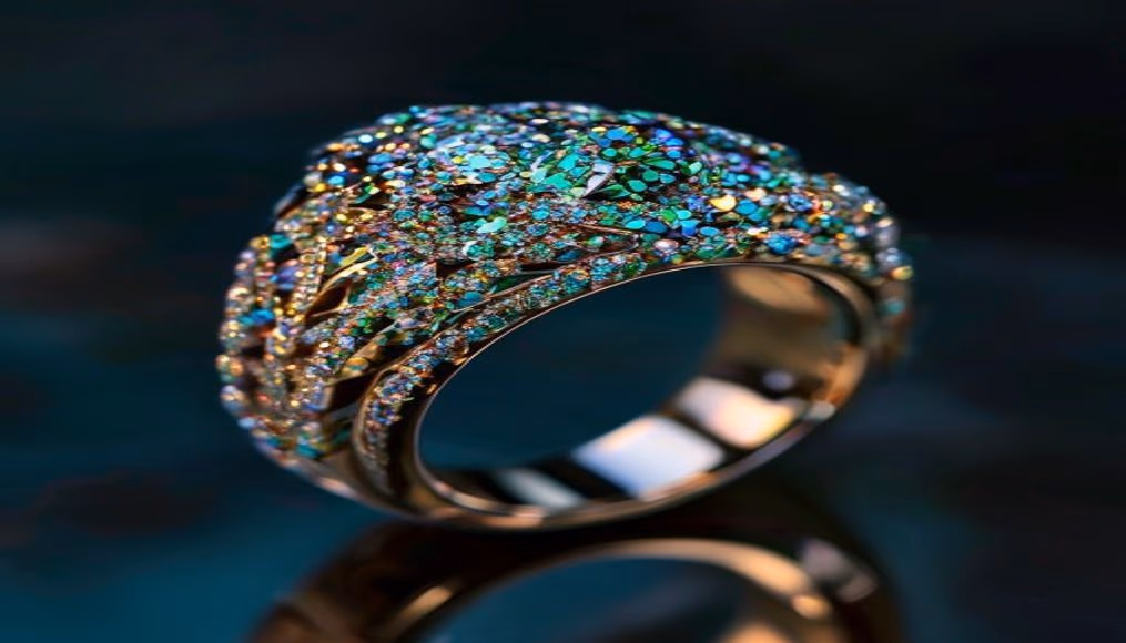 novo ring tiffany pavé in luxury editorial photography
