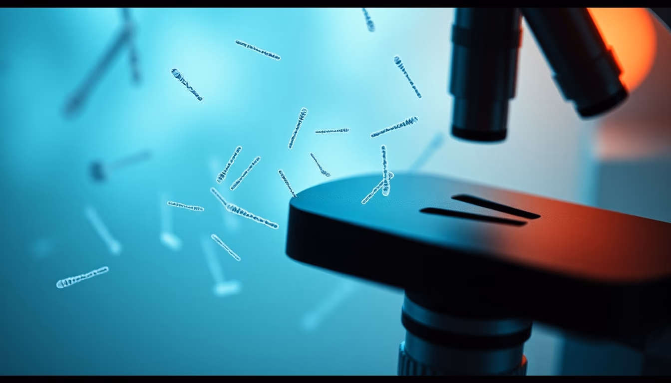 nucleus chromosomes microscope in editorial style