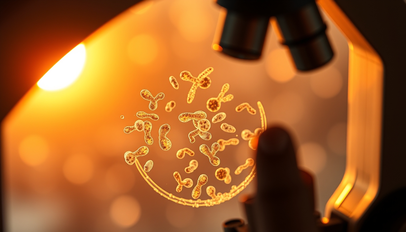 nucleus chromosomes microscope in editorial style