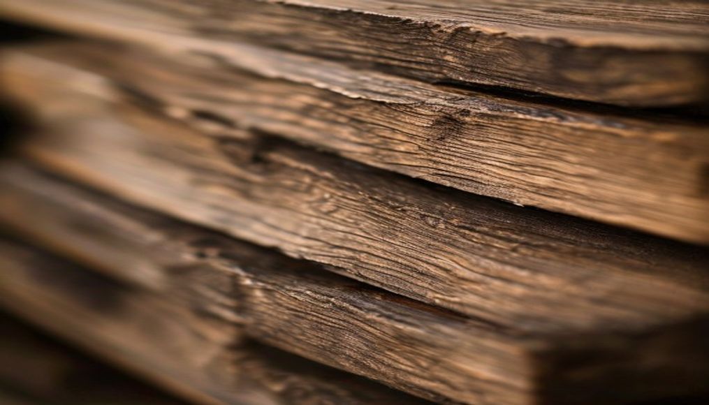 oak board planks stack in editorial style