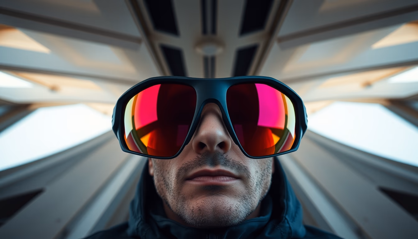 oakley sport wraparound in editorial style