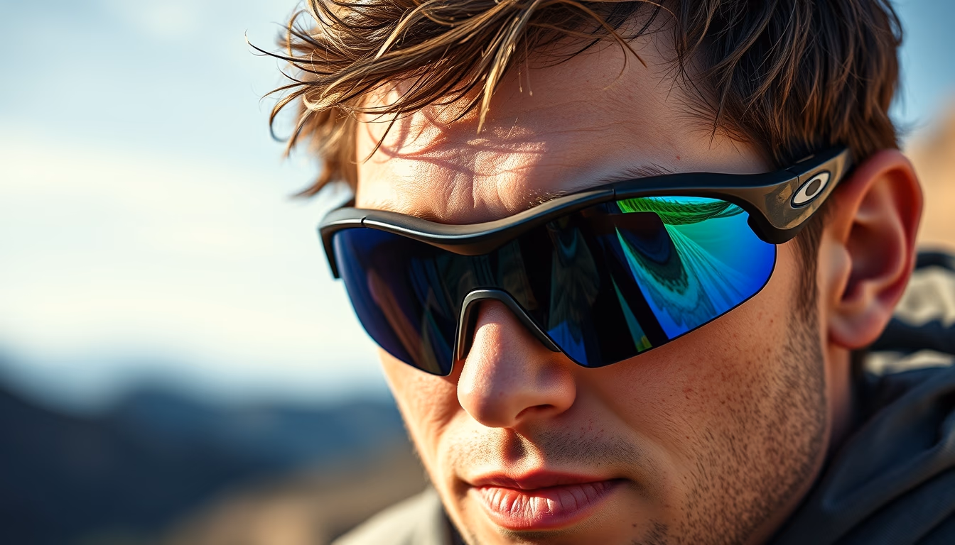 oakley sport wraparound in editorial style
