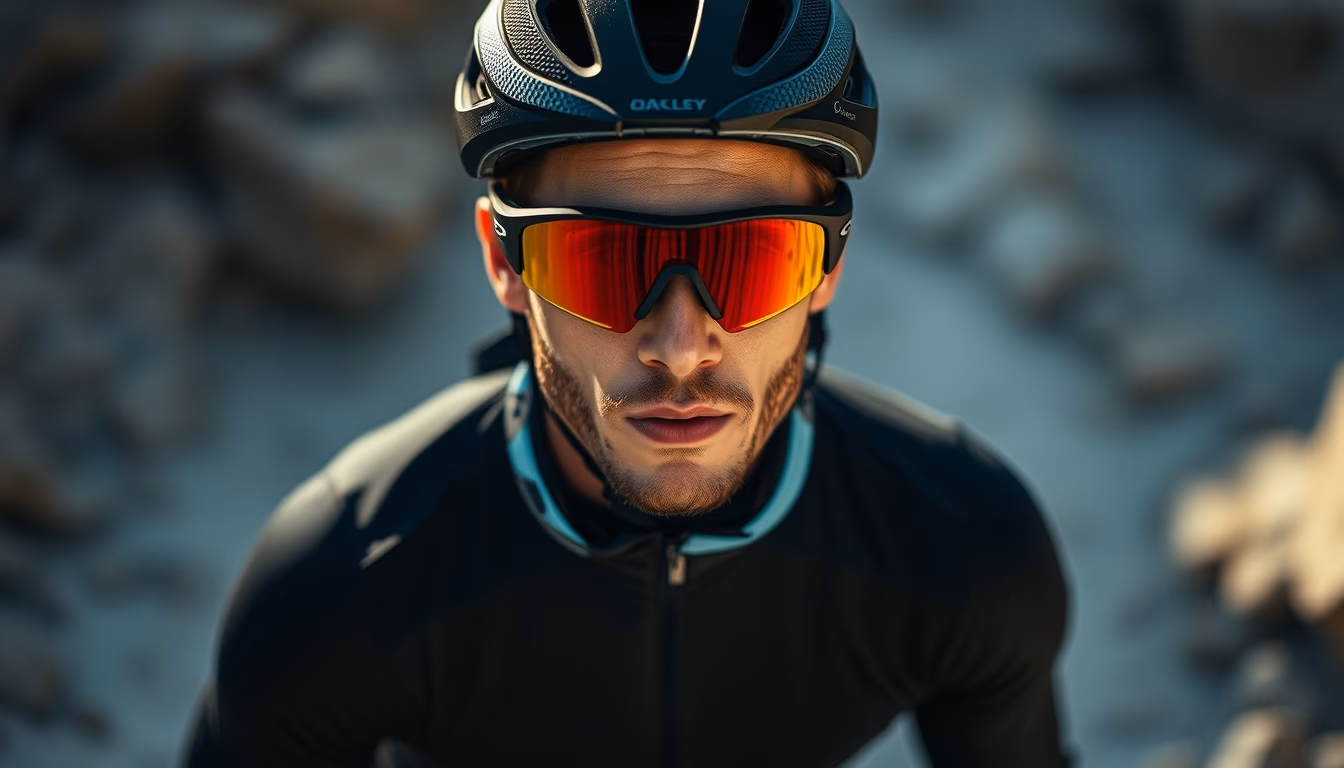 oakley sport wraparound in editorial style