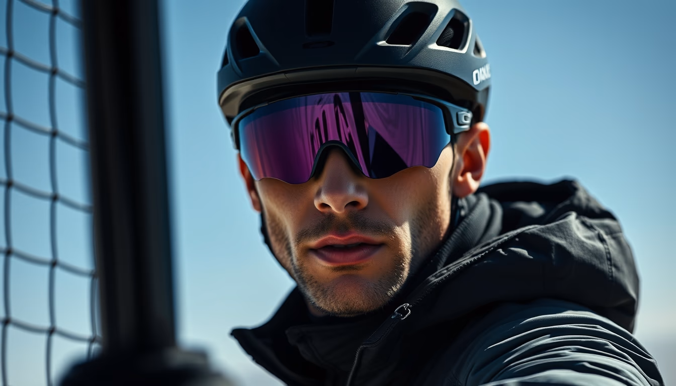oakley sport wraparound in editorial style