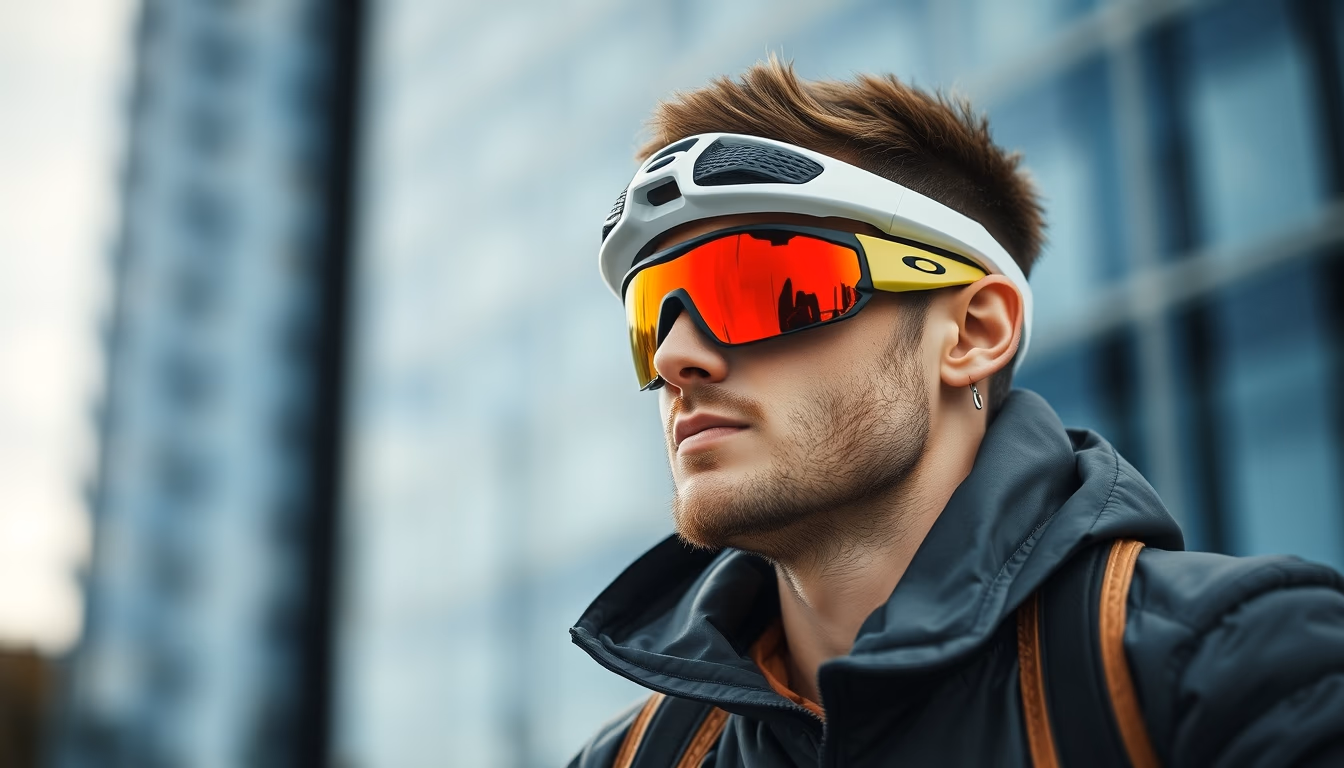 oakley sport wraparound in editorial style