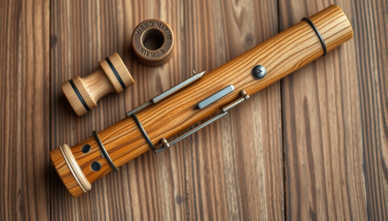 oboe wooden detail in editorial style