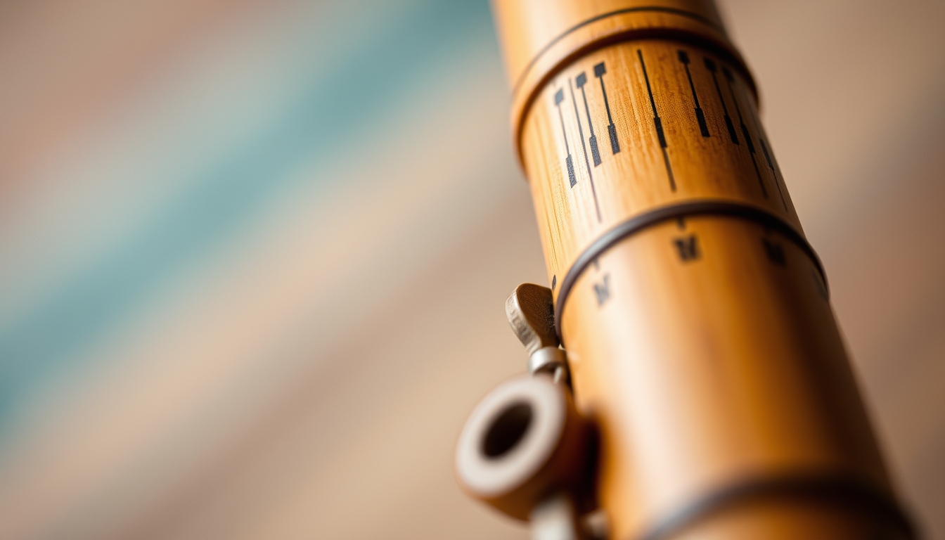 oboe wooden detail in editorial style