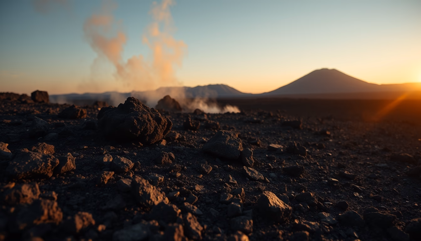 obsidian black volcanic in editorial style