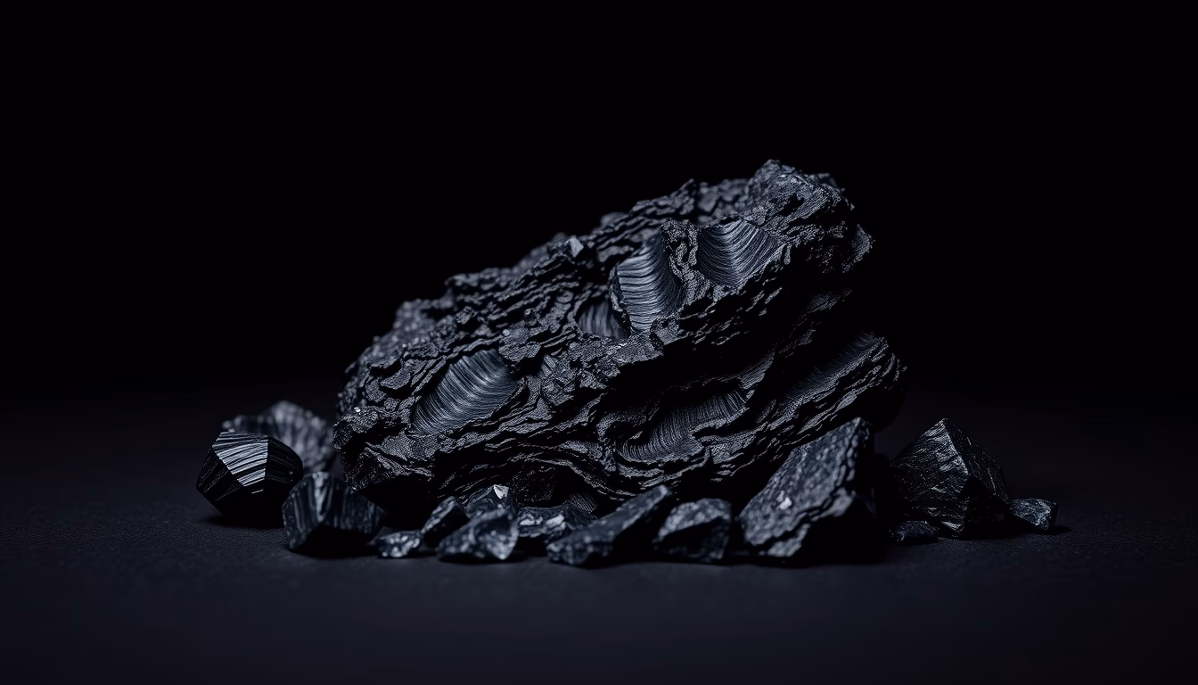 obsidian black volcanic in editorial style
