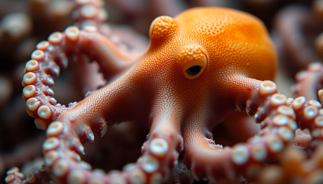 octopus coral camouflage in editorial style