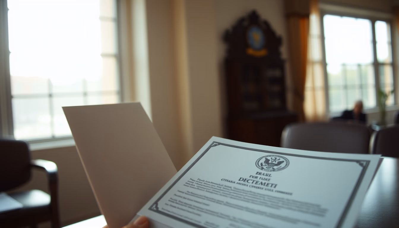 official decree document with Brazilian government letterhead and stamp in editorial style