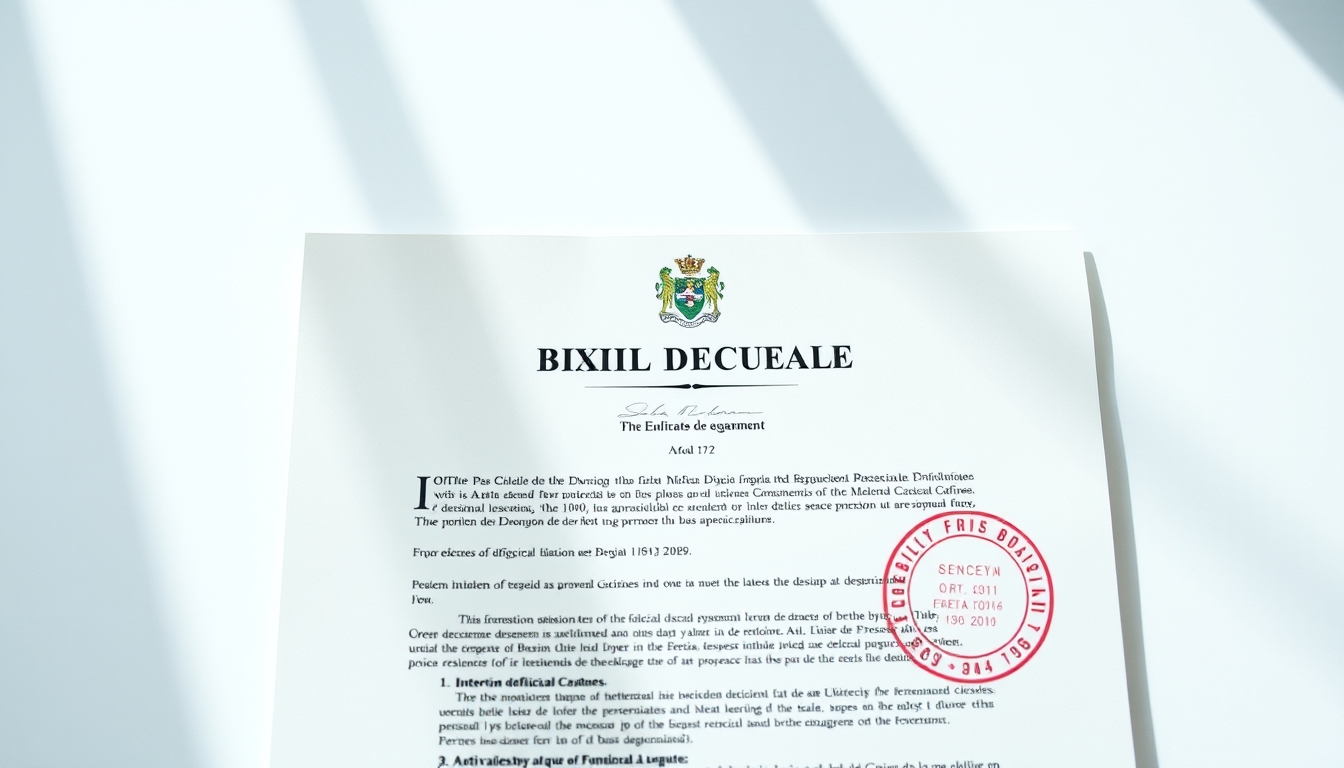 Official decree document with Brazilian government letterhead and stamp em estilo editorial