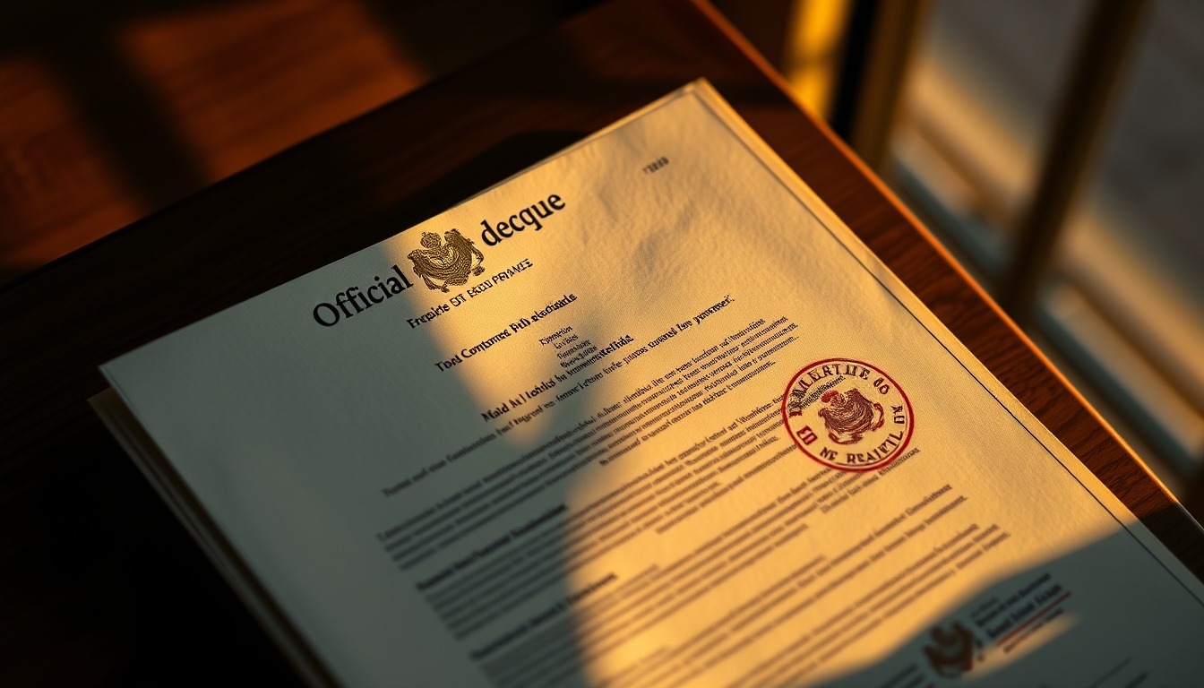 Official decree document with Brazilian government letterhead and stamp em estilo editorial