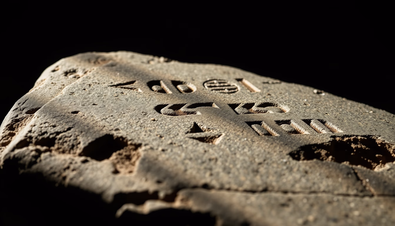 oghams celtic stone in editorial style