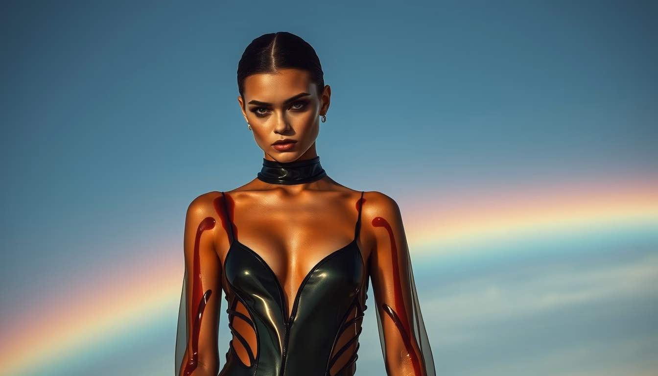 oil slick rainbow in editorial style