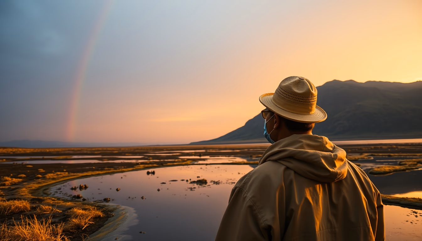 oil slick rainbow in editorial style