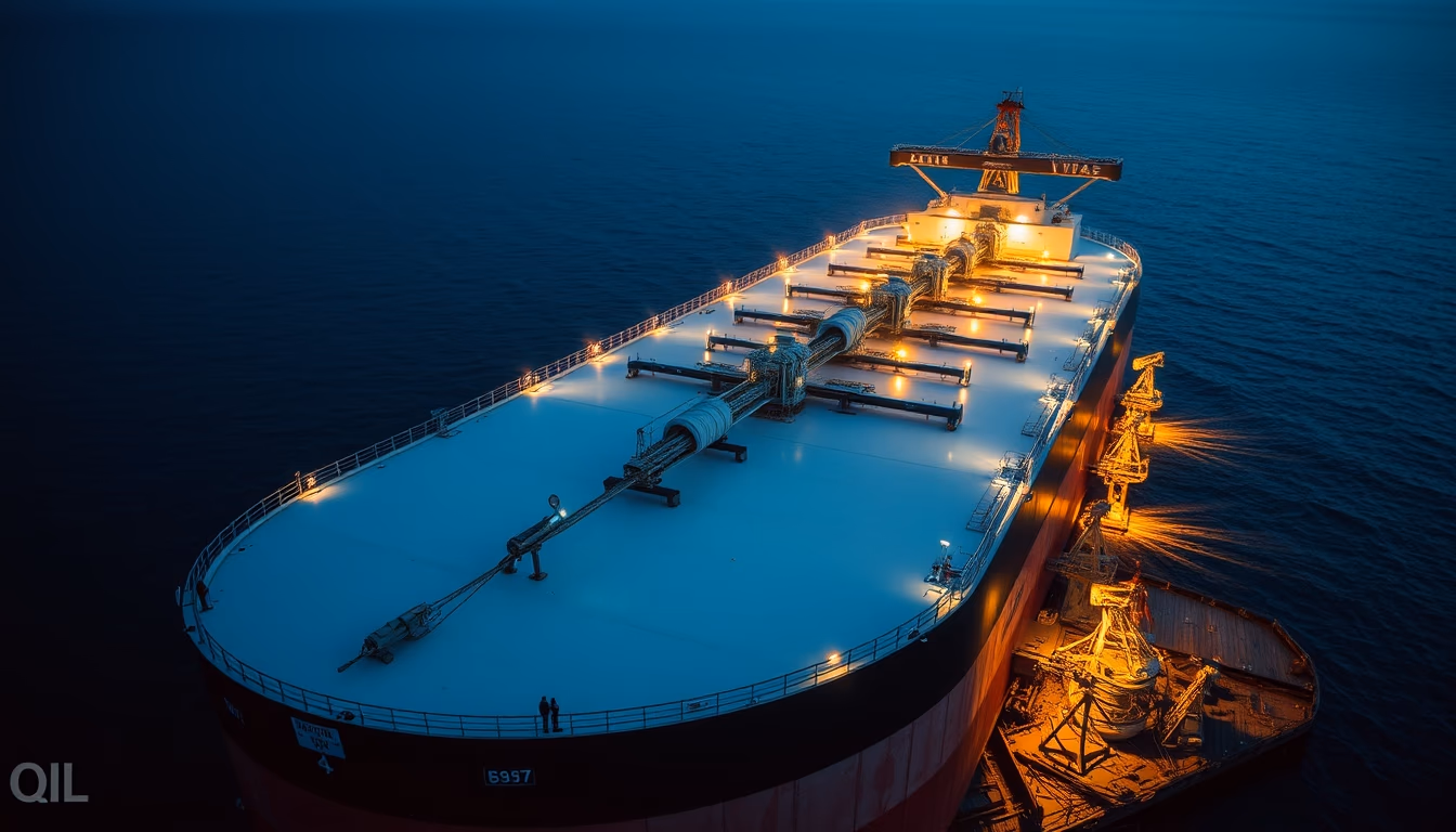 oil tanker massive in editorial style