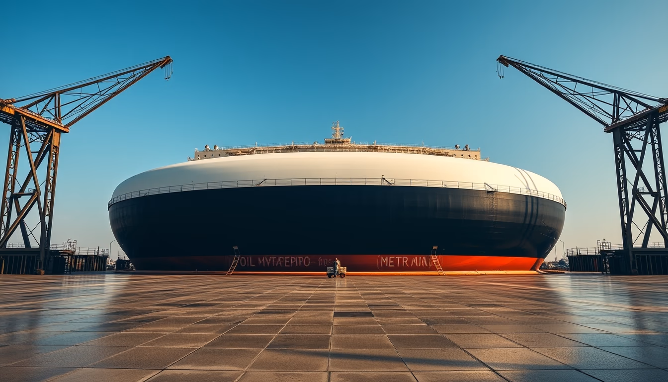 oil tanker massive in editorial style