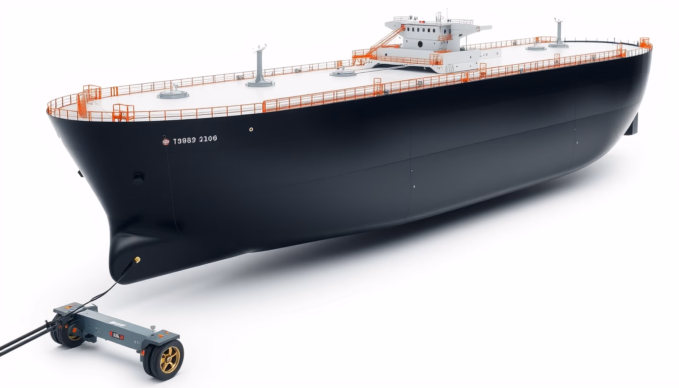 oil tanker massive in editorial style