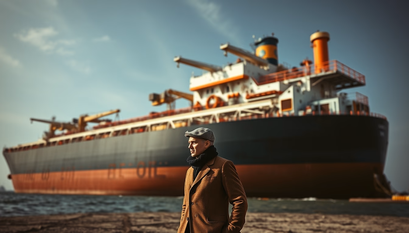 Oil tanker massive em estilo editorial