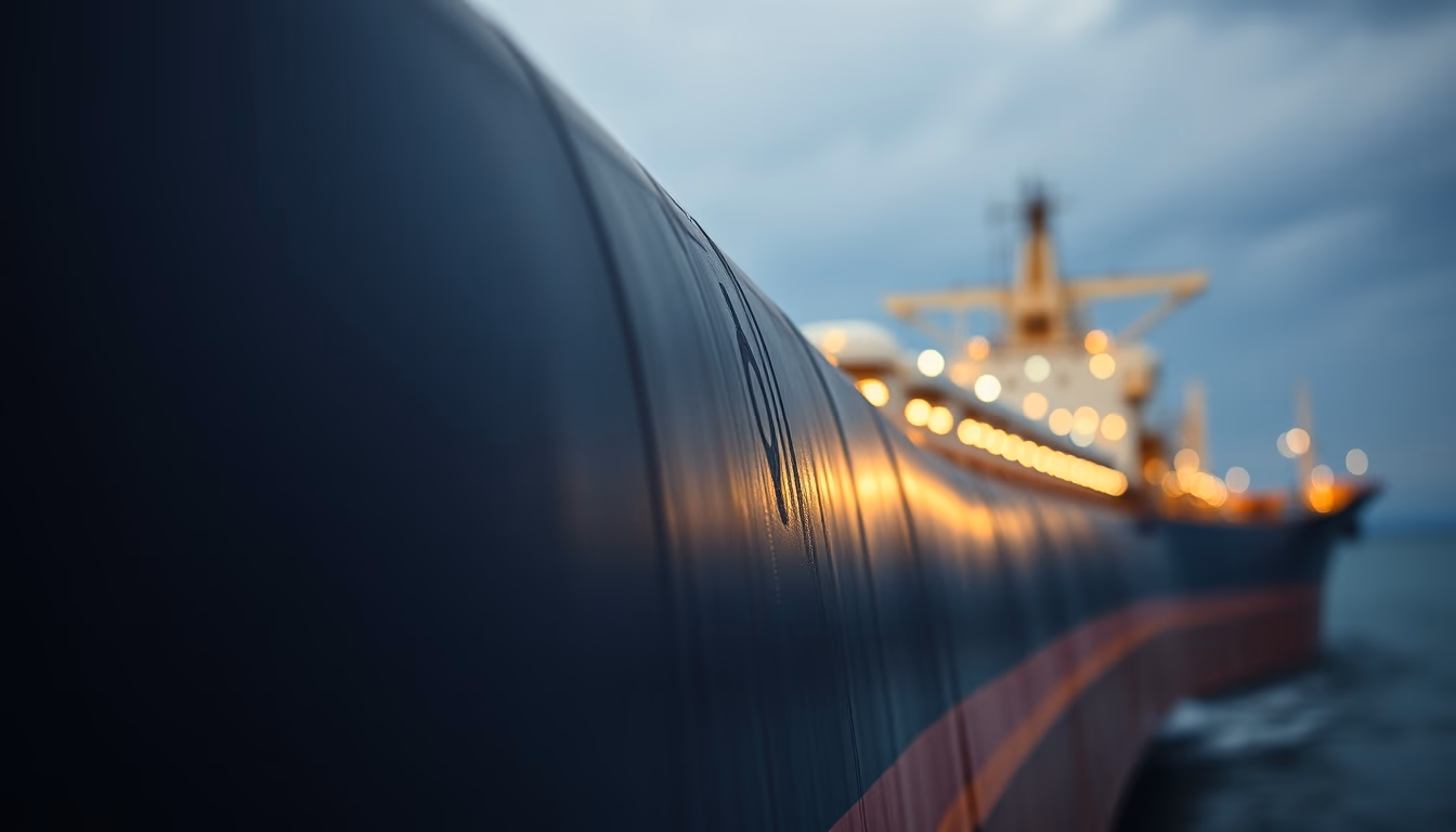 oil tanker massive in editorial style