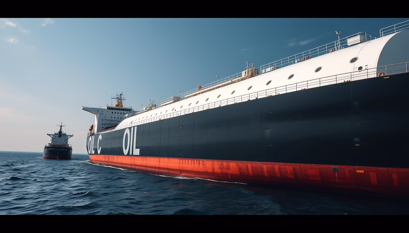 oil tanker massive in editorial style