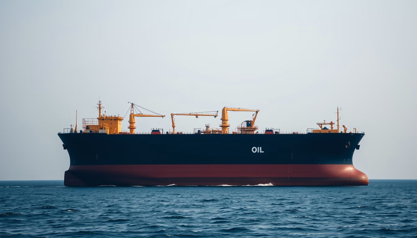 oil tanker massive in editorial style