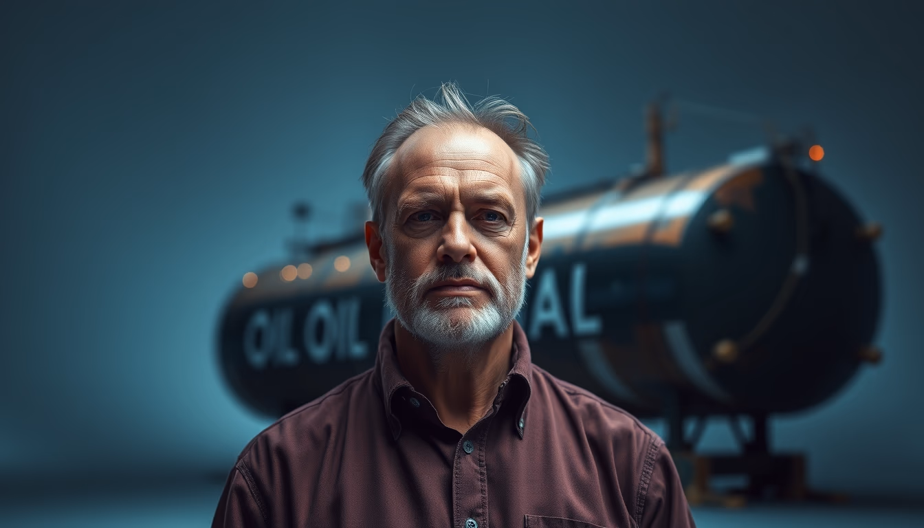 oil tanker massive in editorial style