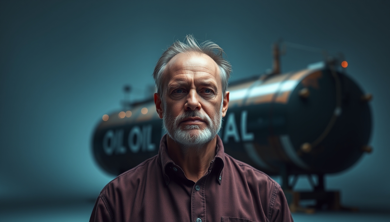 oil tanker massive in editorial style