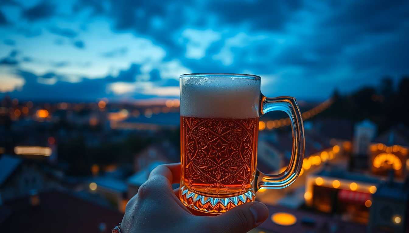 oktoberfest beer mug in editorial style