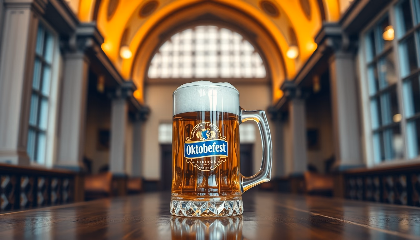 oktoberfest beer mug in editorial style