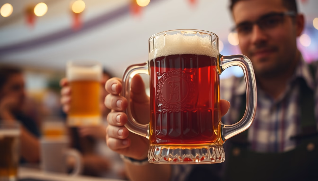 oktoberfest beer mug in editorial style