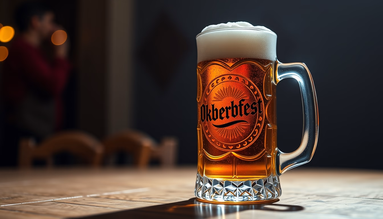 oktoberfest beer mug in editorial style