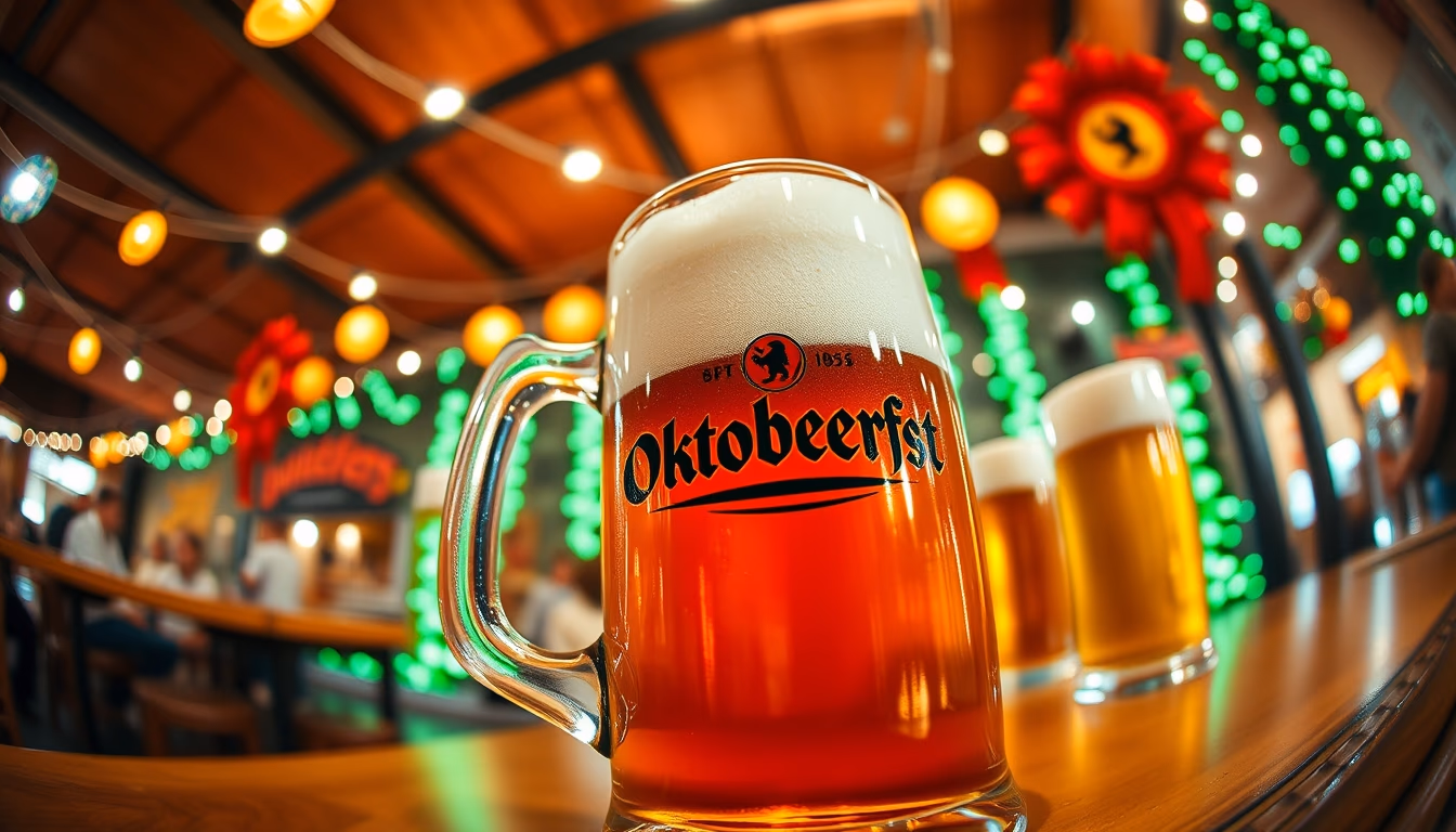 oktoberfest beer mug in editorial style