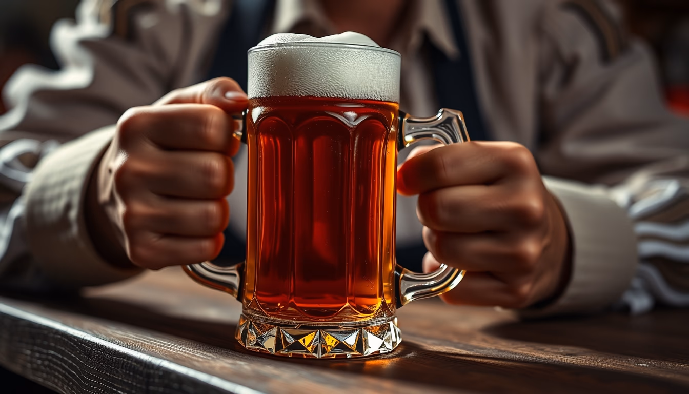 oktoberfest beer mug in editorial style