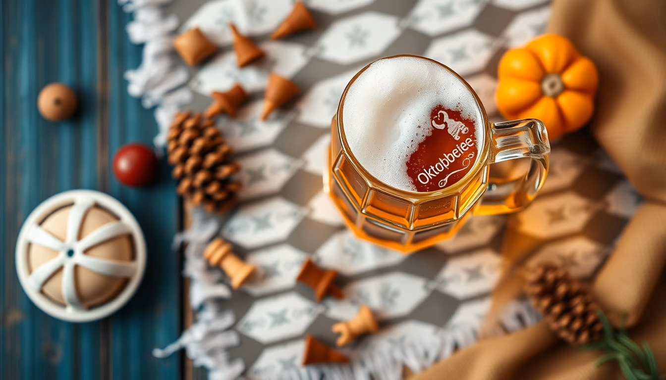 oktoberfest beer mug in editorial style