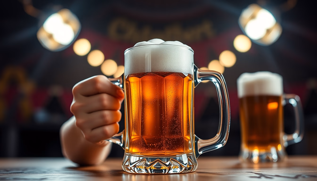 oktoberfest beer mug in editorial style