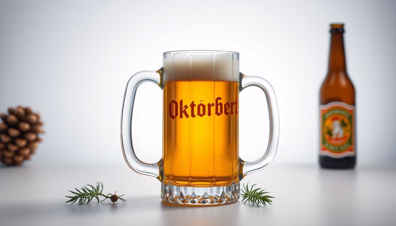 oktoberfest beer mug in editorial style