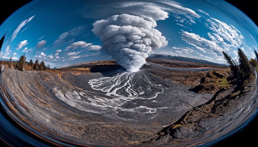 old faithful eruption in editorial style